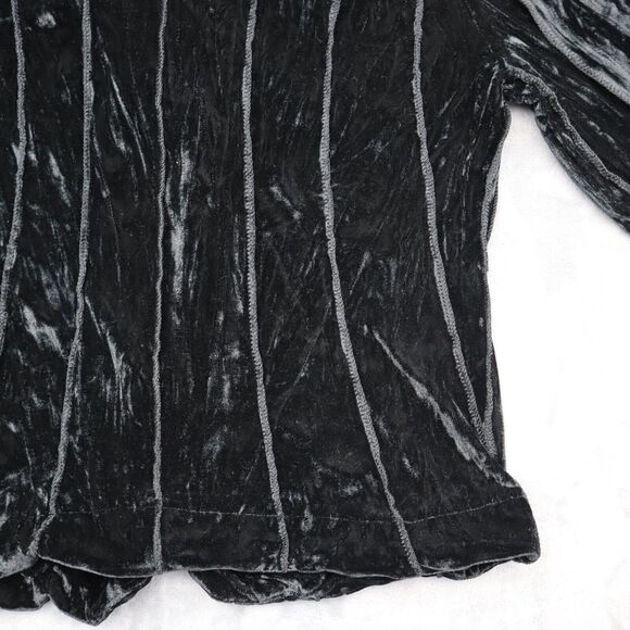 Passion Concept Jacket Womens M Black Pinstriped Long Sleeve Collared Blazer - Picture 15 of 16